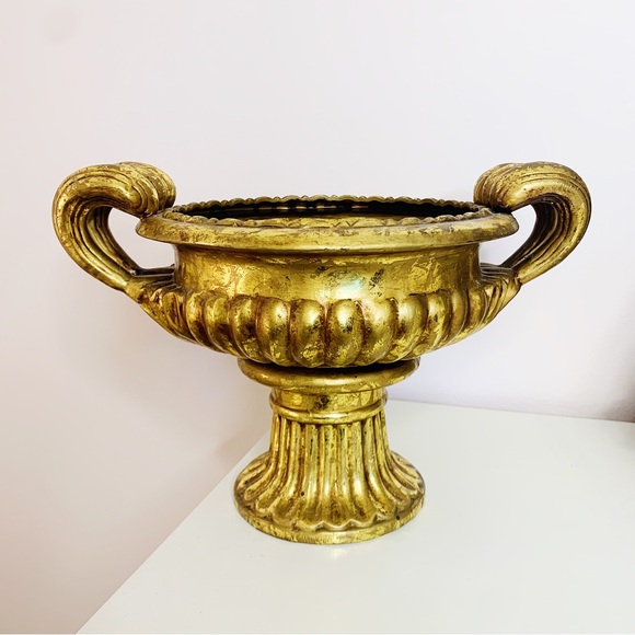 Accents Rustic Brushed Golden Pedestal Vase Poshmark